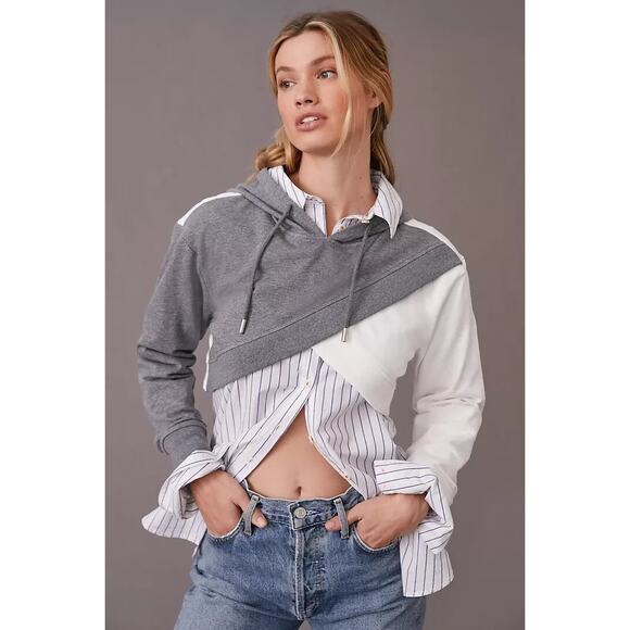 Anthropologie Tops - NEW Anthropologie Athleisure Shrug Hoodie, Size Small, KB371